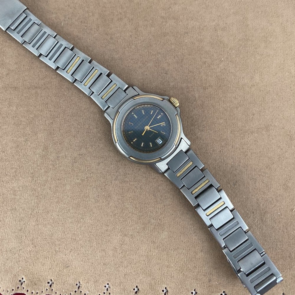 Vintage 2 Tone Gold Inlay Titanium Designer Daniel Mink Watch